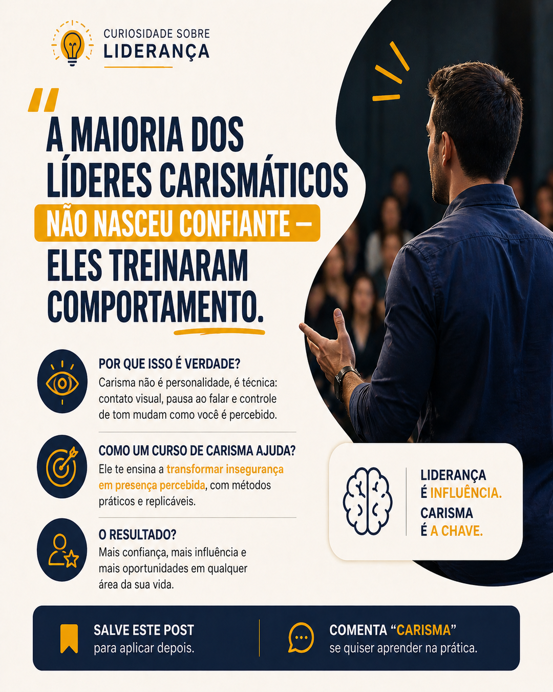 Exemplo de post para curso de carisma